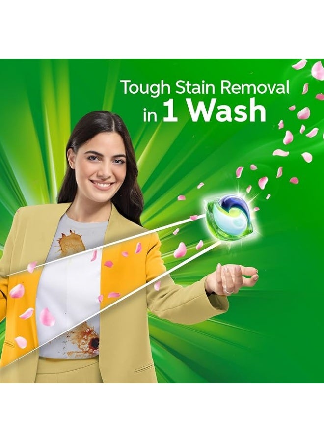 اريال كبسولات الكل في 1 برائحة الزهور، 15 كبسولة، كبسولات منظف غسيل، (عبوة من 4)، 60 كبسولة - Image 2